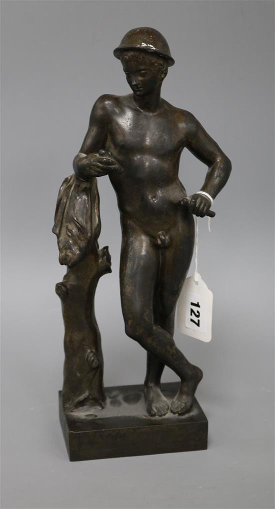 A cast bronze statue of Mercury height 33cm